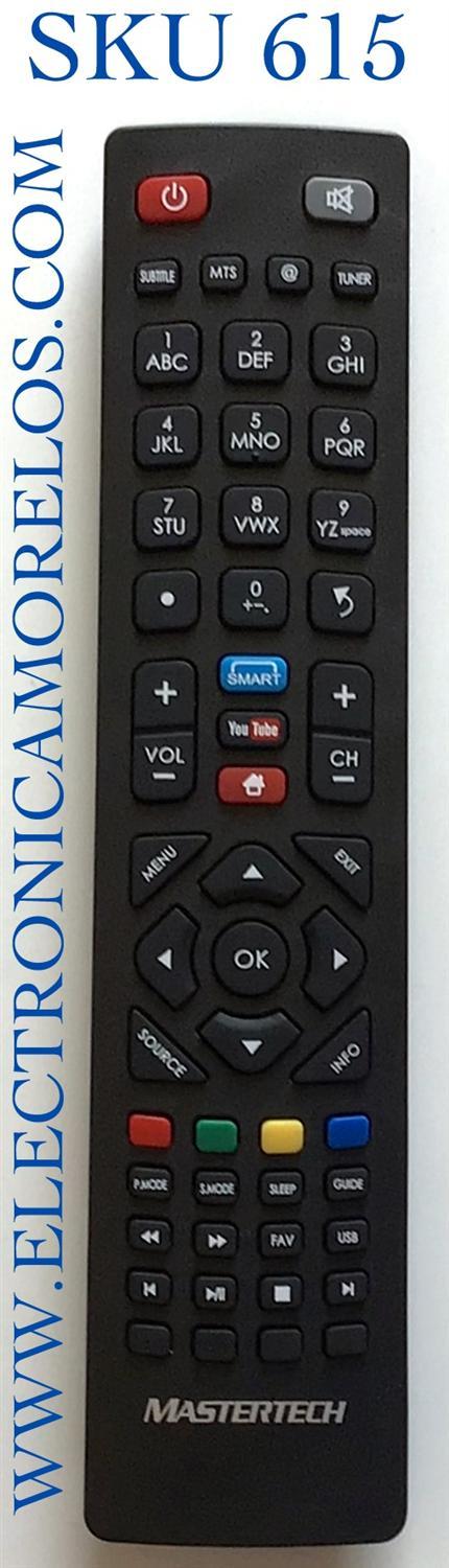 CONTROL REMOTO ORIGINAL PARA SMART TV  MASTERTECH / NUMERO DE PARTE 06-554W49-TY02XS / DH1812222854